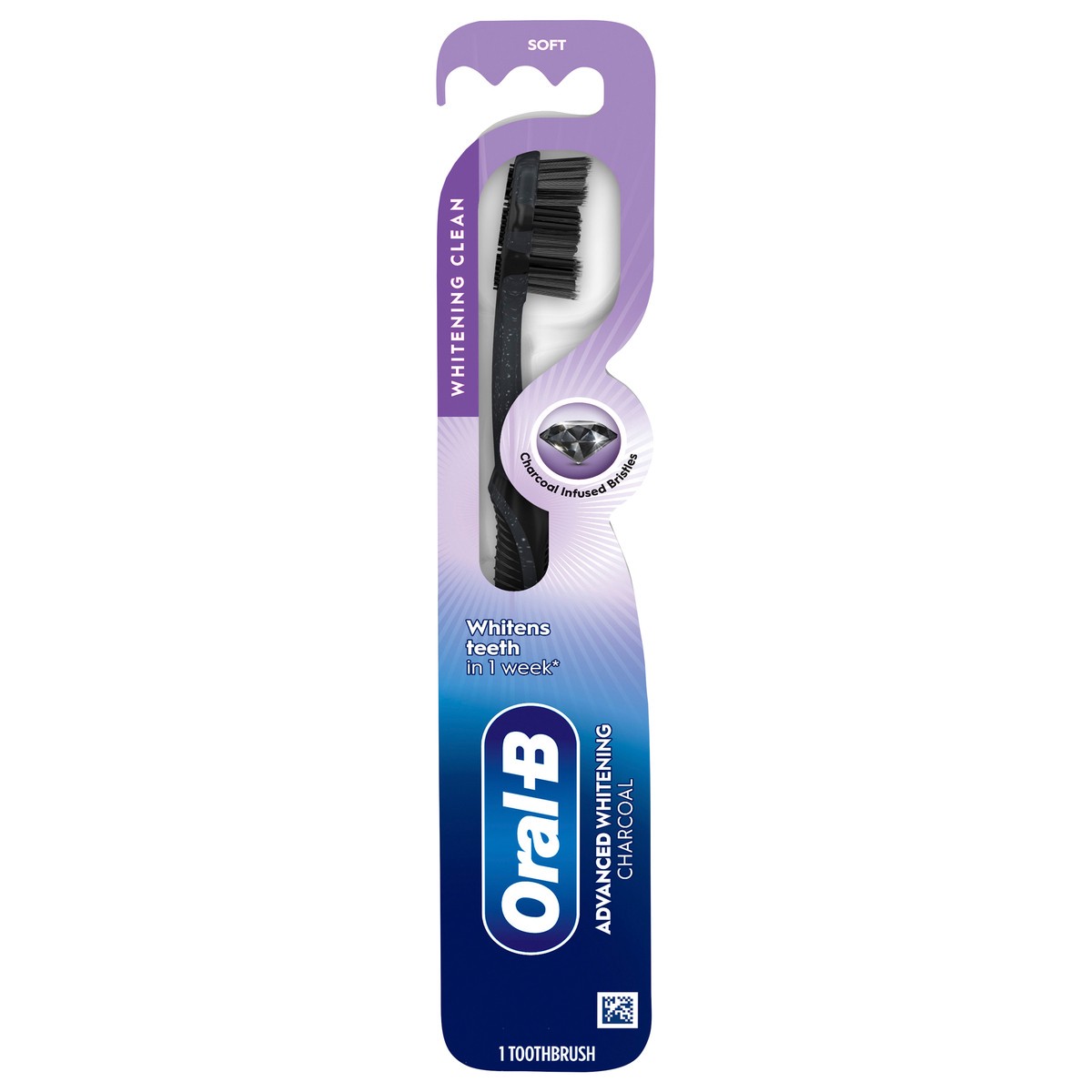 slide 1 of 5, Oral-B Advanced Whitening Charcoal Toothbrush, Soft, 1 Count, 1 ct