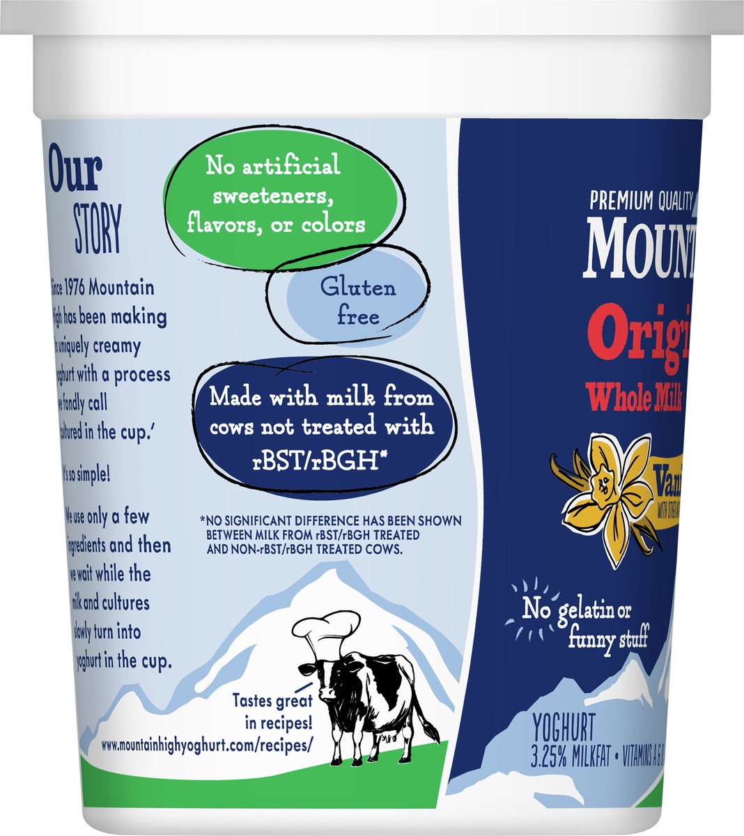 slide 3 of 9, Mountain High, Original Whole Milk Yogurt, Vanilla, Gluten Free Snacks, 32 OZ Yogurt Container, 32 oz