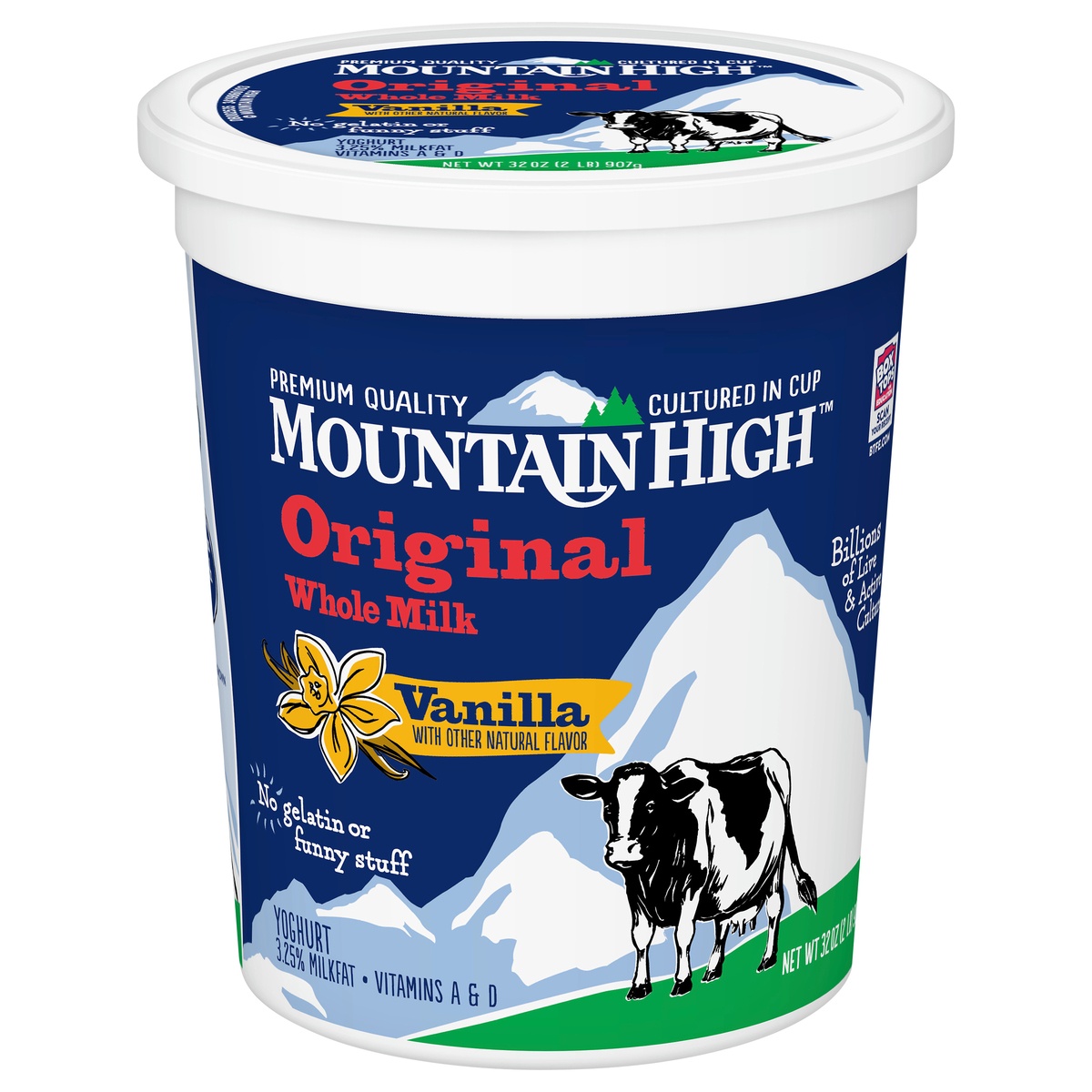 slide 1 of 3, Mountain High Original Whole Milk Vanilla Yoghurt - 32oz, 