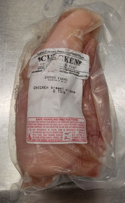 slide 1 of 1, Garno Farms Chicken Breast W/ Bone, per lb