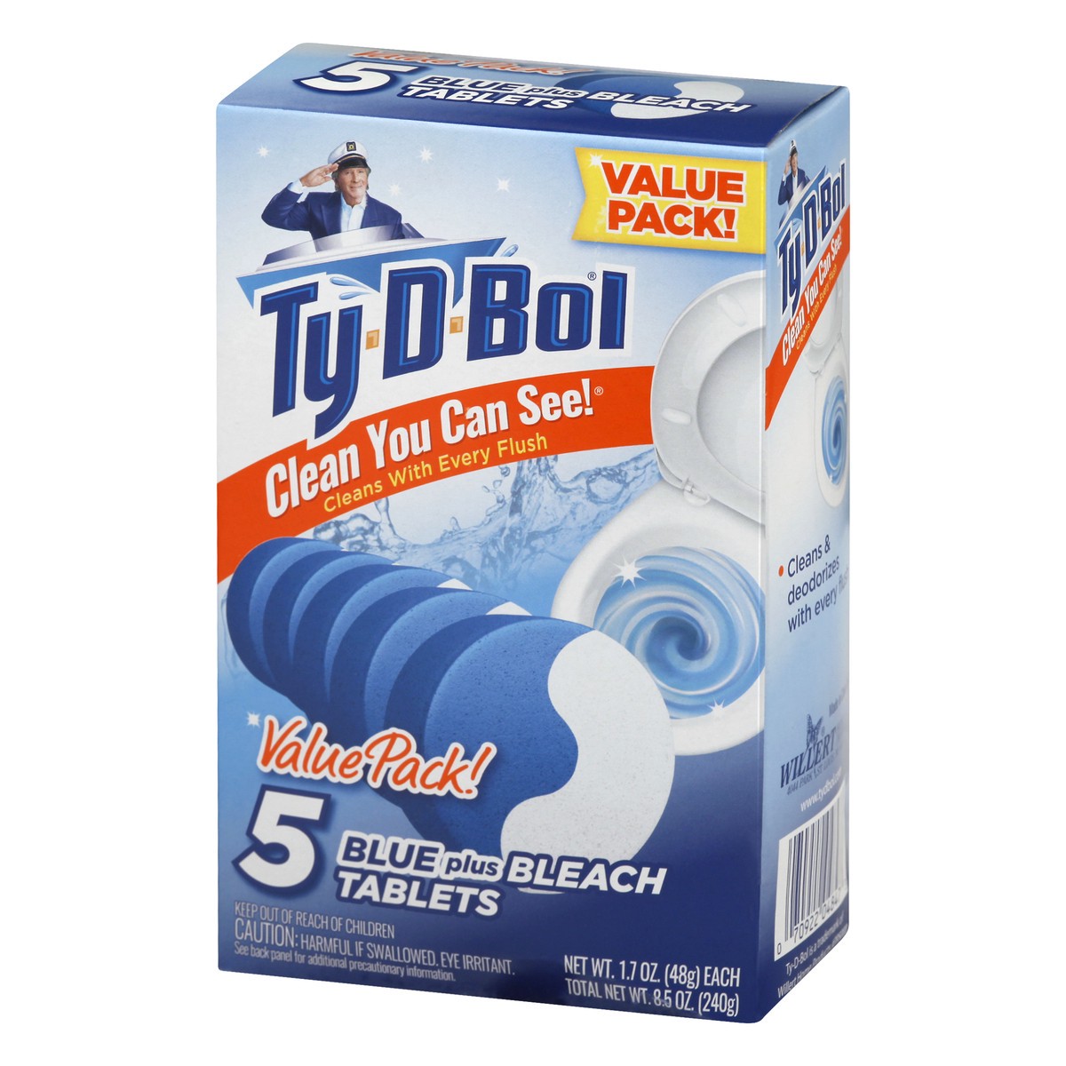 slide 3 of 8, Ty-D-Bol Blue Bleach Tablet Continuous Water, 5 ct; 1.7 oz