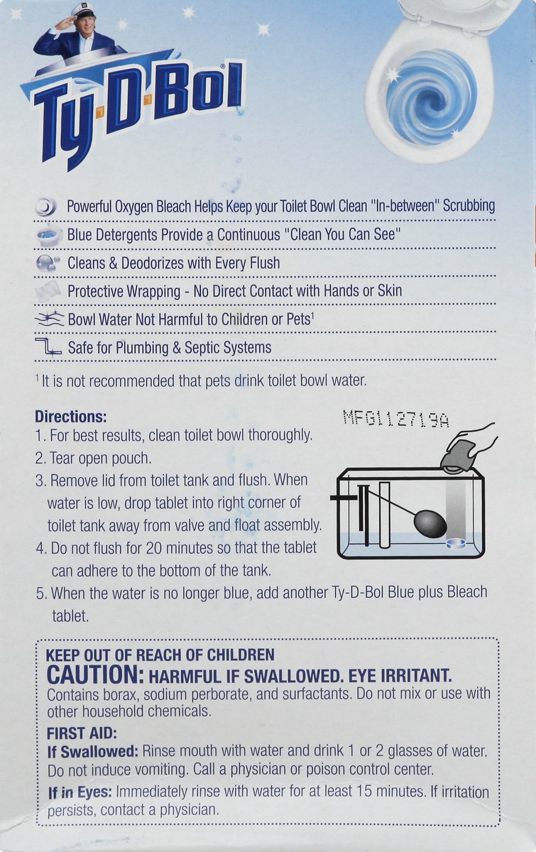 slide 8 of 8, Ty-D-Bol Blue Bleach Tablet Continuous Water, 5 ct; 1.7 oz