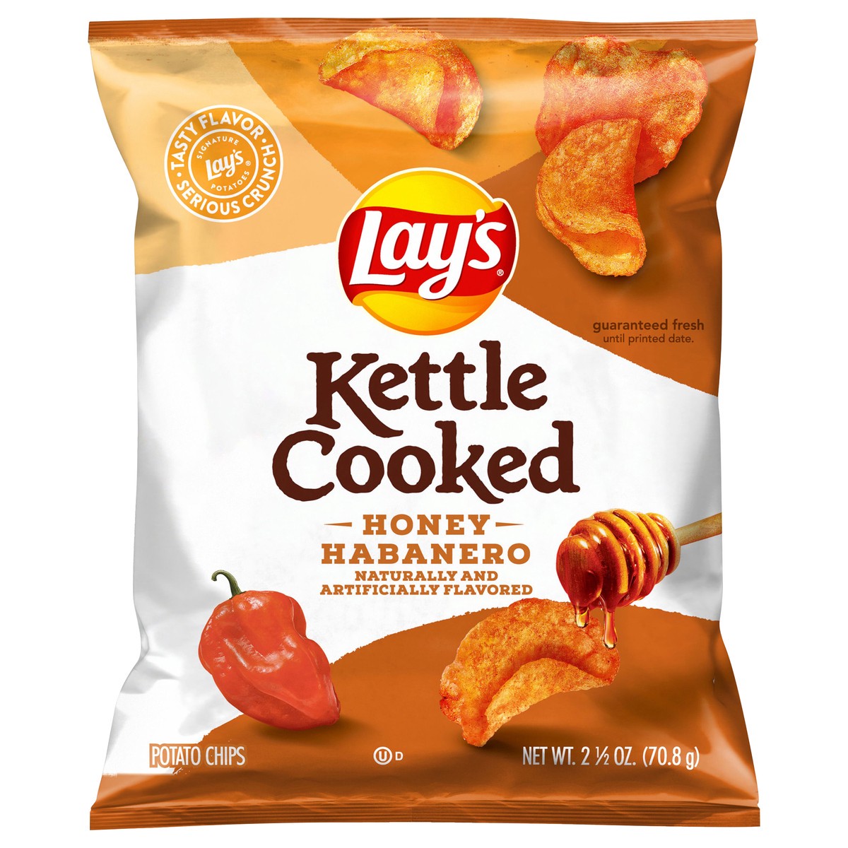 slide 3 of 8, Lay's Kettle Cooked Potato Chips Honey Habanero 2 1/2 Oz, 1 ct