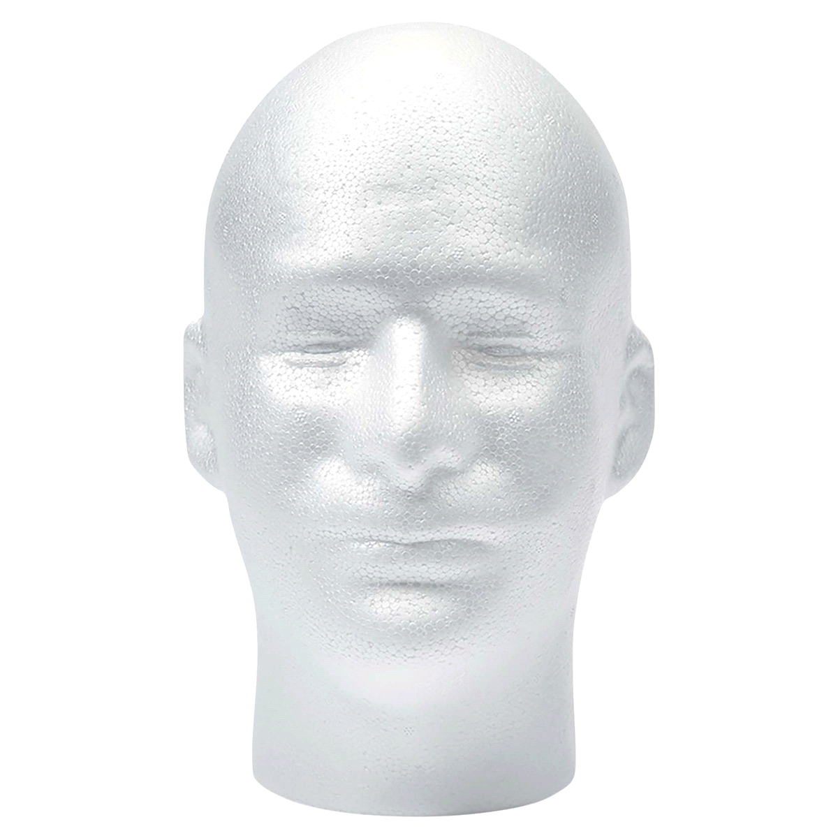slide 1 of 1, FloraCraft Expanded Polystyrene Foam Male Head White, 6.25 in x 8.8 in x 10.3 in