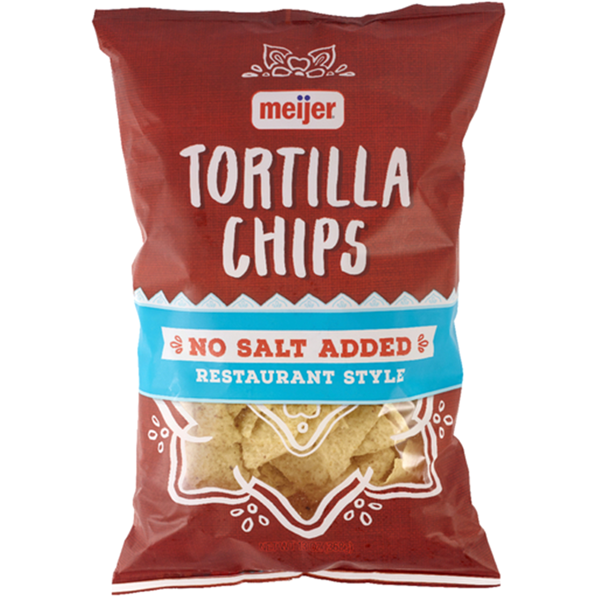 slide 1 of 1, Meijer No Salt Tortilla Chips, 12.5 oz
