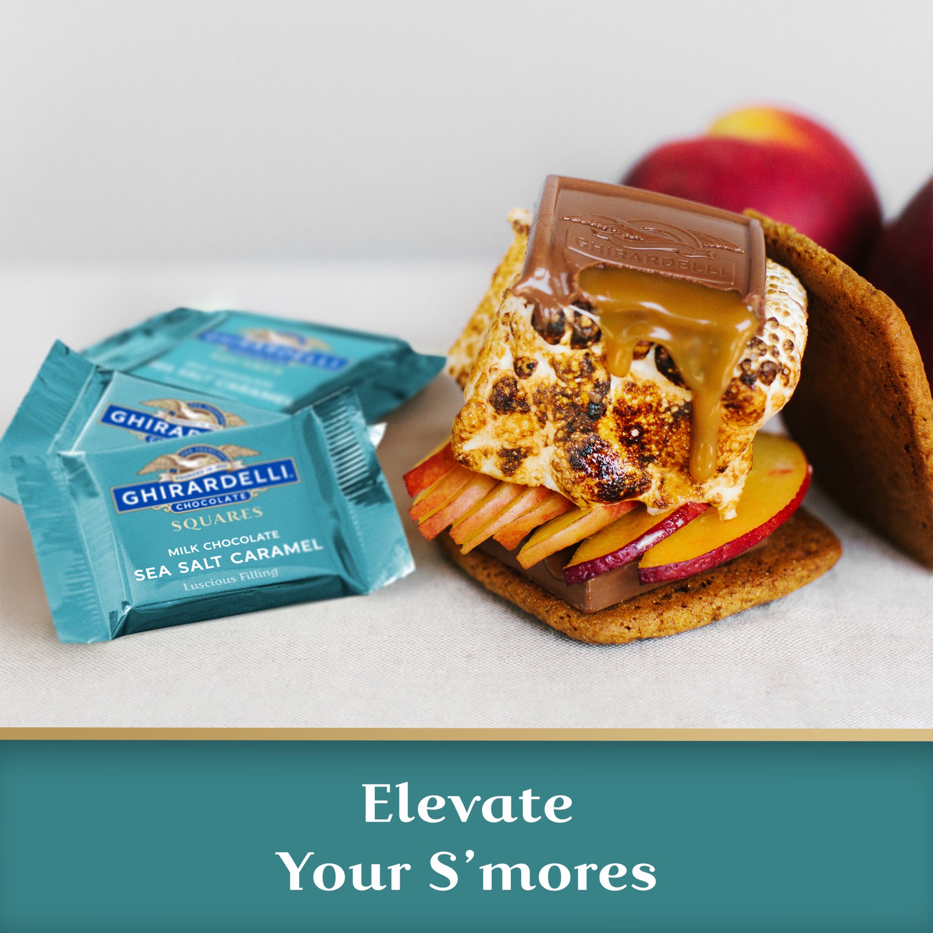 slide 3 of 8, GHIRARDELLI Milk Chocolate Sea Salt Caramel Chocolate Squares, 9 oz Bag, 9 oz