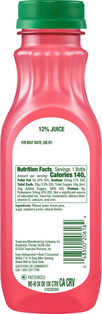 slide 9 of 12, Tropicana Rasp Lemonade, 11 oz