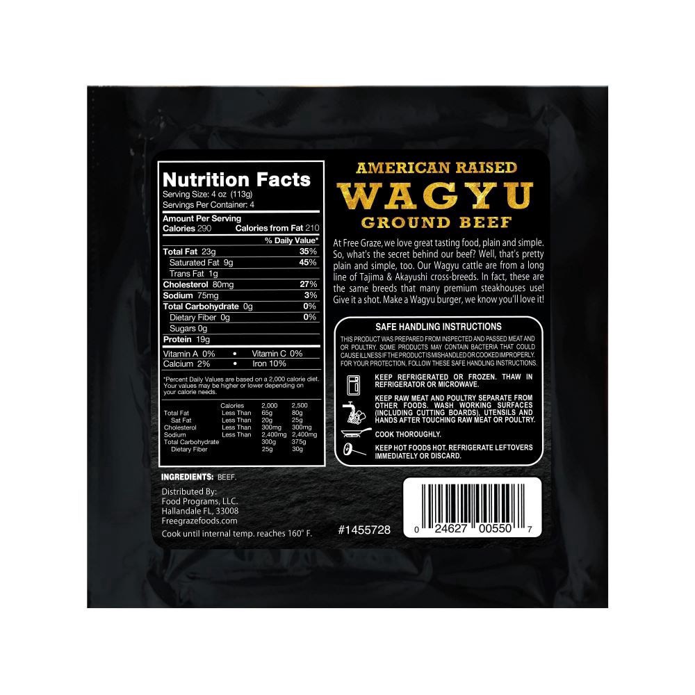 slide 2 of 2, Miami Beef Company Inc Miami Beef American Raised Wagyu Ground Beef, 1 lb