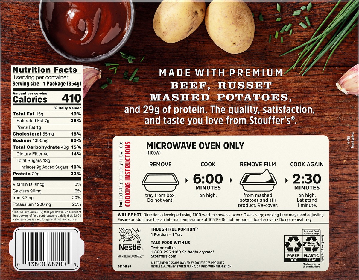 slide 9 of 14, STOUFFER'S Pub Classics BBQ Recipe Burger with Bacon Frozen Meal 12.5 oz., 12.5 oz