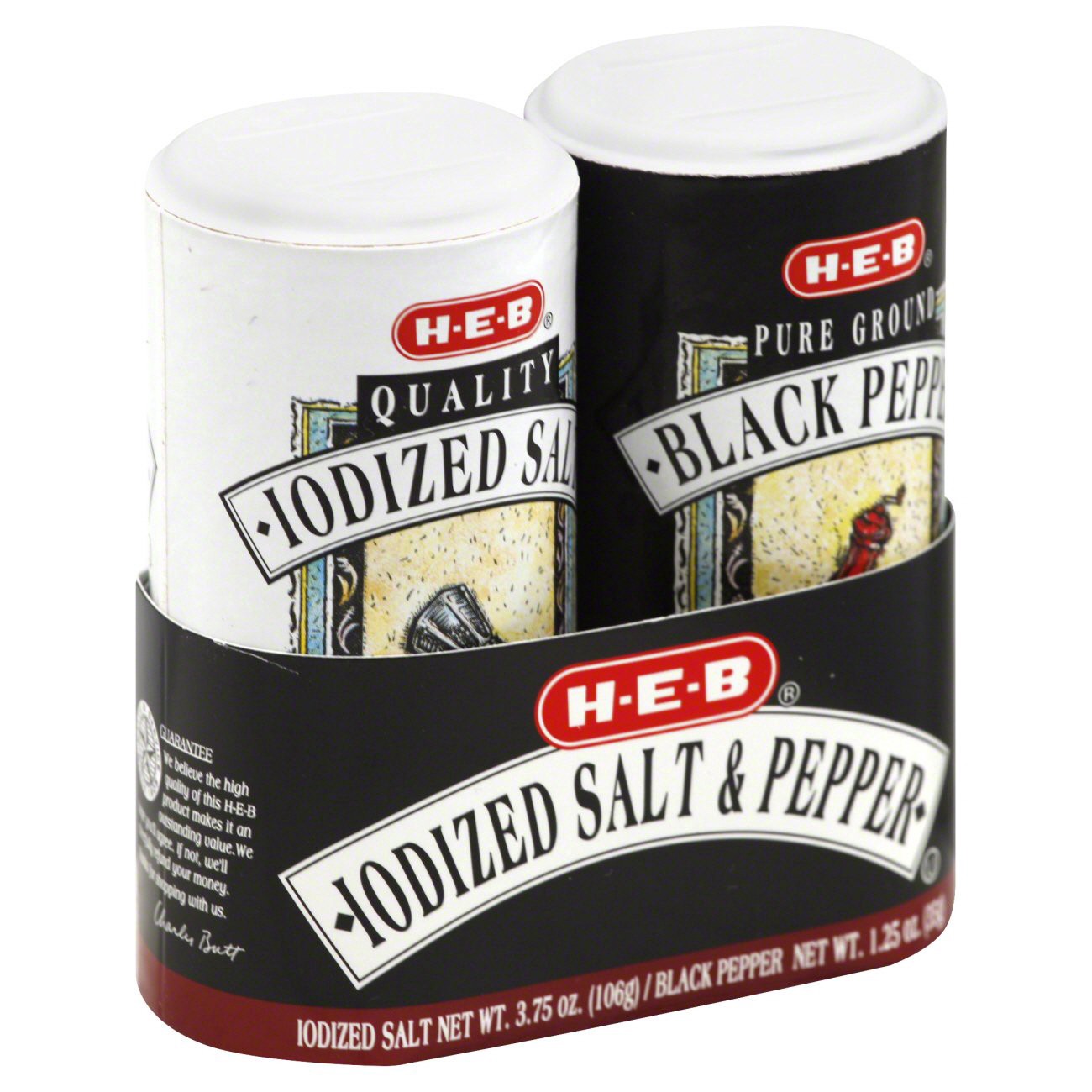 slide 1 of 1, H-E-B Iodized Salt & Pepper Shaker, 1 ct