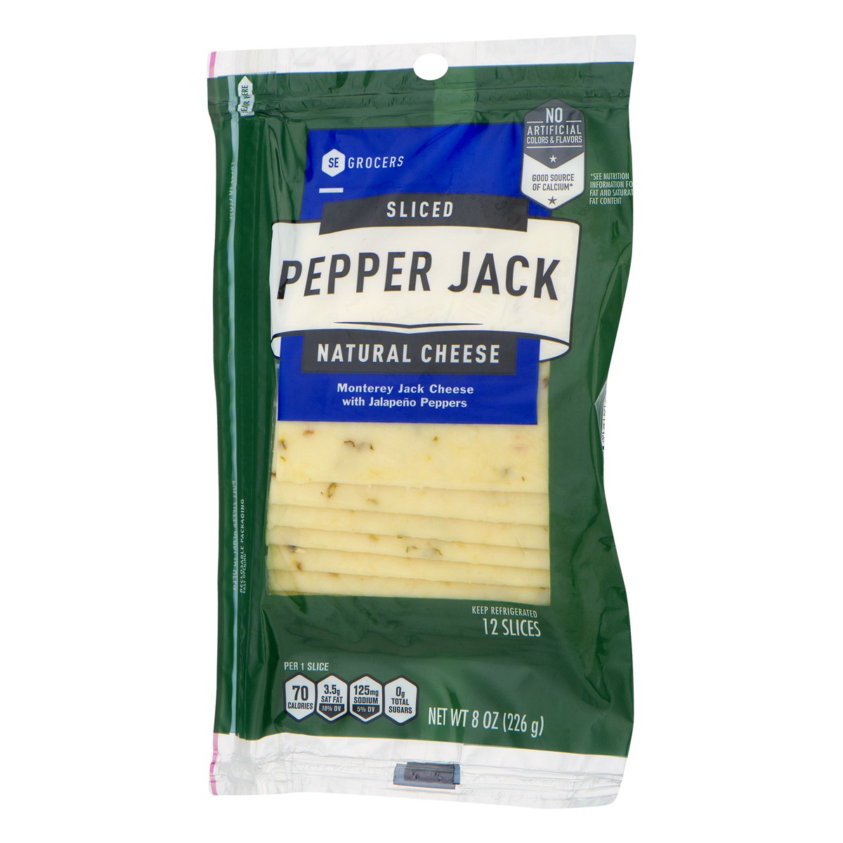 slide 7 of 10, SE Grocers Sliced Pepper Jack Natural Cheese, 12 ct; 8 oz