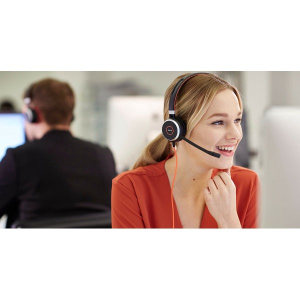 slide 3 of 3, Jabra EVOLVE 40 UC Headset - Mono - USB Type C - Wired - Over-the-head - Monaural - Supra-aural - Noise Canceling, 1 ct