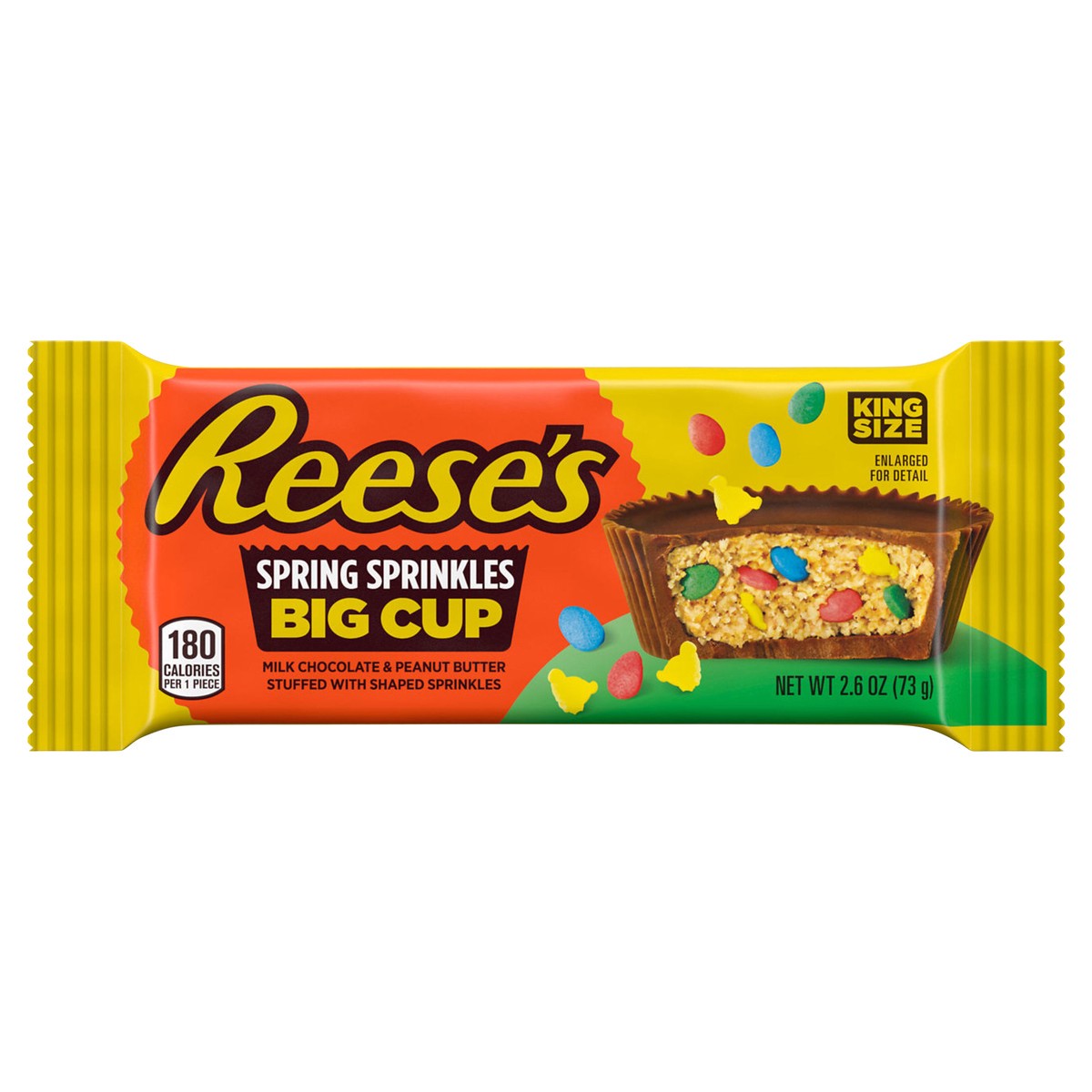 slide 1 of 9, Reese's, King Size Spring Sprinkles Big Cup, 2.6 Oz, 2.6 oz
