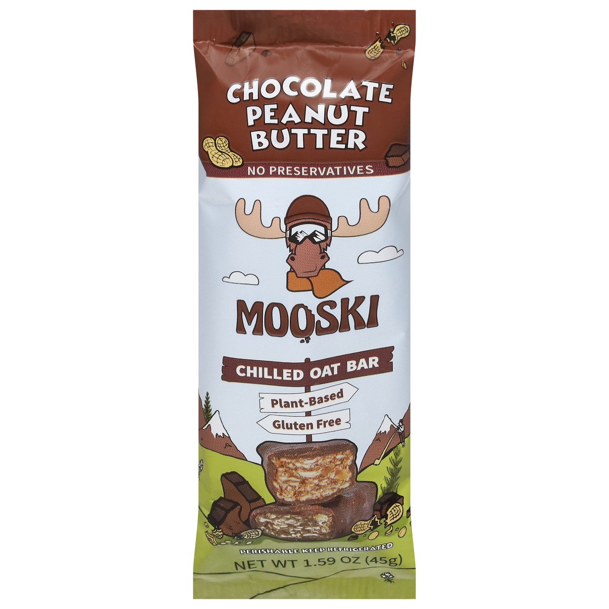 slide 2 of 14, Mooski Chilled Chocolate Peanut Butter Oat Bar 1.59 oz, 1.59 oz