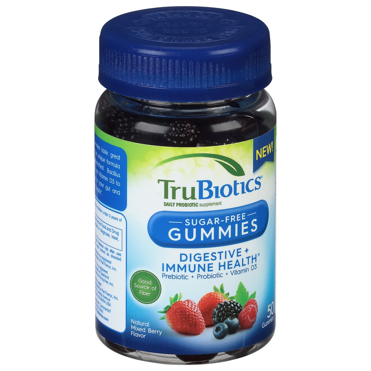 slide 2 of 9, TruBiotics Sugar-Free Natural Mixed Berry Flavor Digestive + Immune Health 50 Gummies, 50 ct