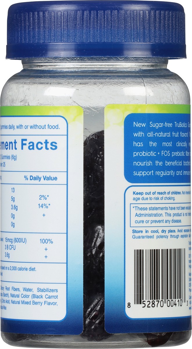 slide 5 of 9, TruBiotics Sugar-Free Natural Mixed Berry Flavor Digestive + Immune Health 50 Gummies, 50 ct