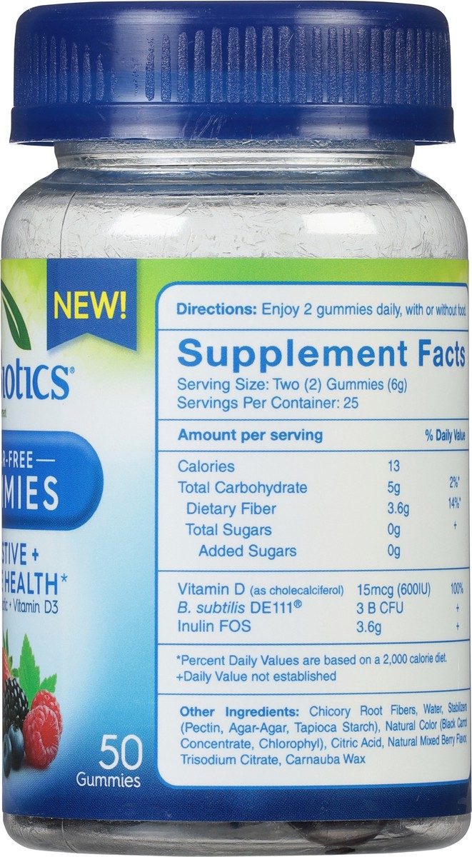 slide 8 of 9, TruBiotics Sugar-Free Natural Mixed Berry Flavor Digestive + Immune Health 50 Gummies, 50 ct