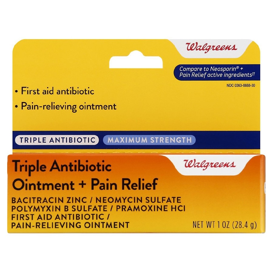 Walgreens Triple Antibiotic Ointment + Pain Relief 1 oz Shipt