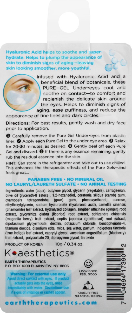 slide 9 of 9, Earth Therapeutics Hyaluronic Acid Pure Gel Under-Eyes 1 ea, 1 ct