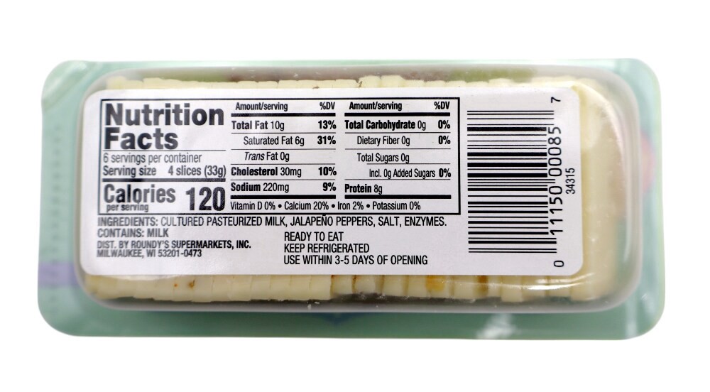 slide 2 of 4, Roundy's® Jalapeno Pepper Jack Cheese Cracker Cuts, 4 ct; 3 fl oz