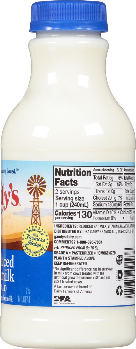 slide 5 of 9, Gandy's 2% Reduced Fat Milk 1 Pint, 1 pint