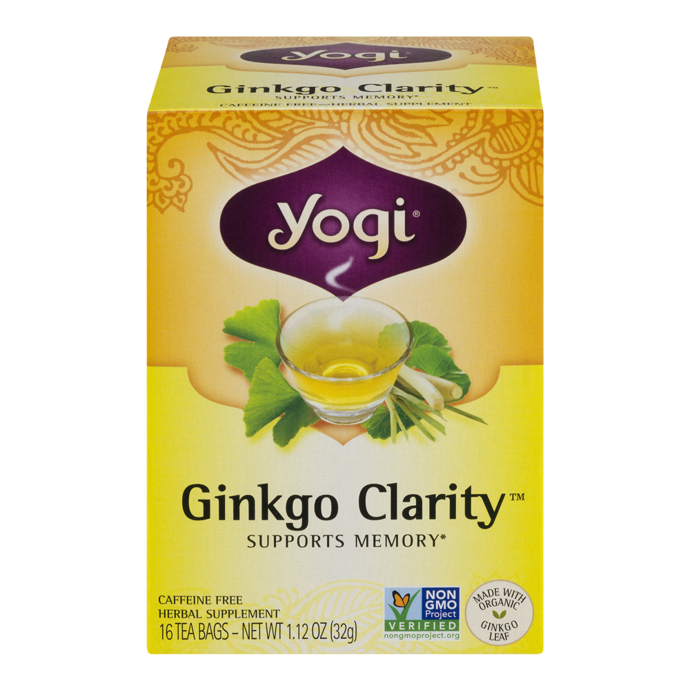 slide 1 of 1, Yogi Ginkgo Clarity, Caffeine Free Tea Bags - 16 ct, 16 ct