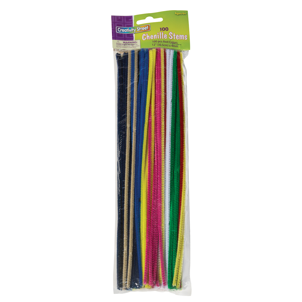 slide 1 of 1, Creativity Street Chenille Stems, Assorted, 100 ct; 12 in x 4 mm