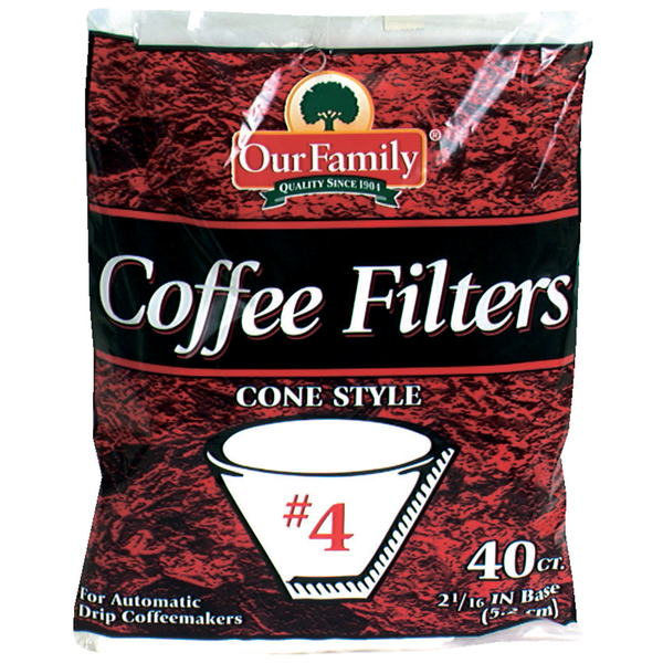 slide 1 of 1, Our Family #4 Cone Coffee Filter-Our Family, 40 ct