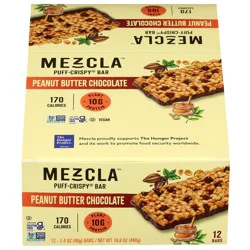 Mezcla Peanut Butter Chocolate Puff-Crispy Bar 12 - 1.4 oz Bars