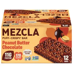 Mezcla Peanut Butter Chocolate Puff-Crispy Bar 12 - 1.4 oz Bars