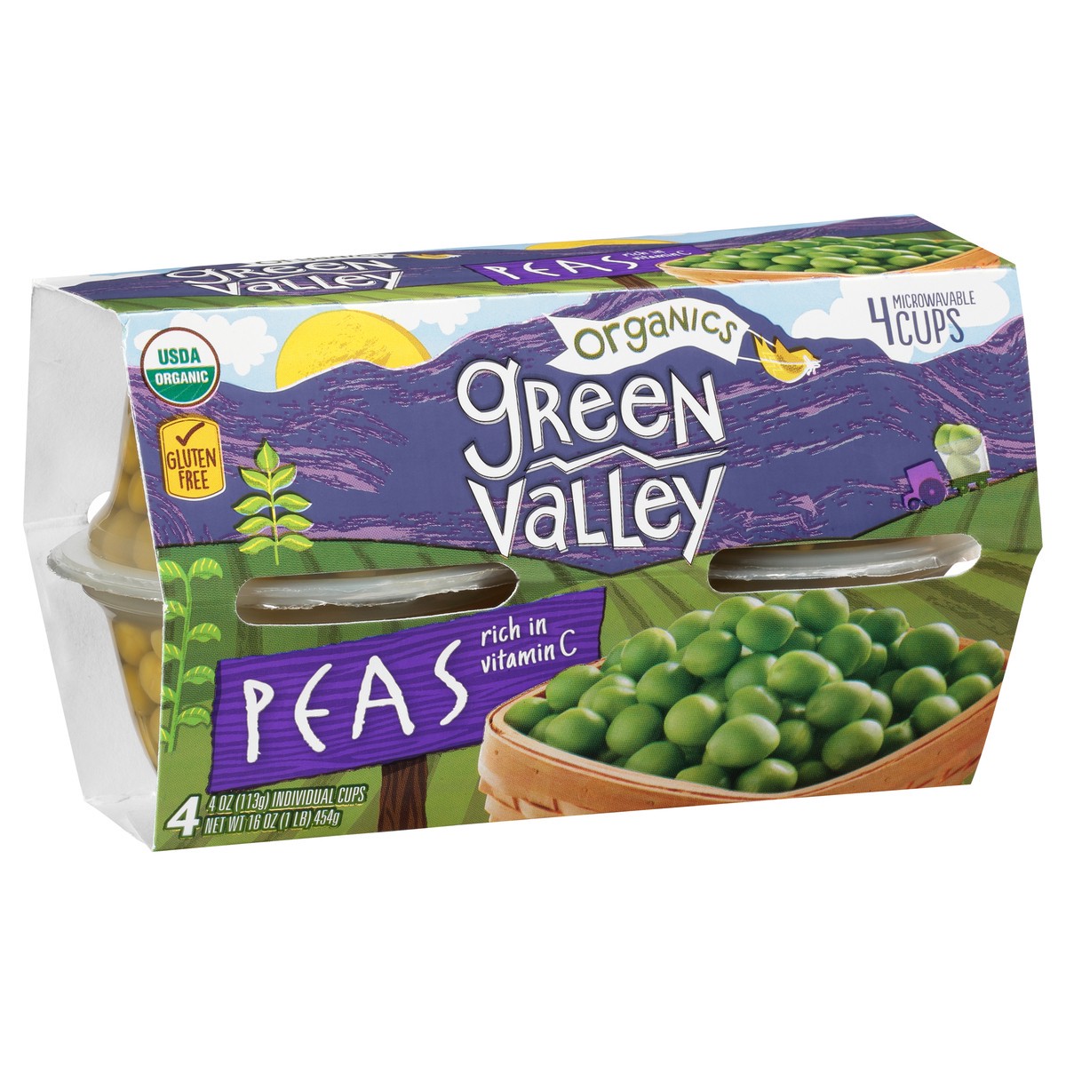 slide 3 of 10, Green Valley Organics Organics Peas, 4 oz Cups, 4-Pack, 4 ct