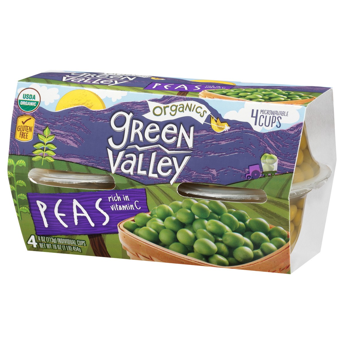 slide 8 of 10, Green Valley Organics Organics Peas, 4 oz Cups, 4-Pack, 4 ct