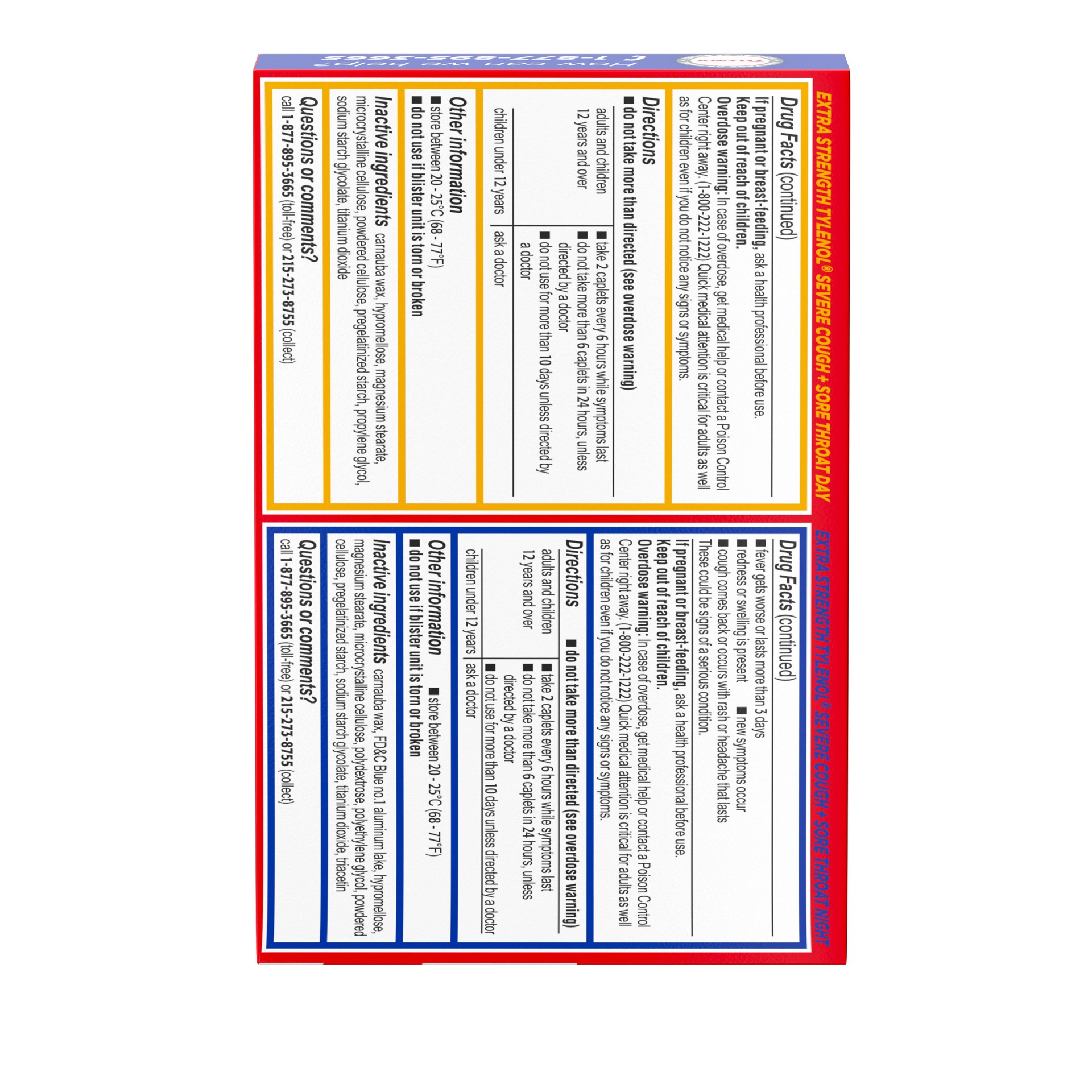 slide 6 of 9, Tylenol Extra Strength Tylenol Severe Cough + Sore Throat Day/Night, 24 Count, 24 ct