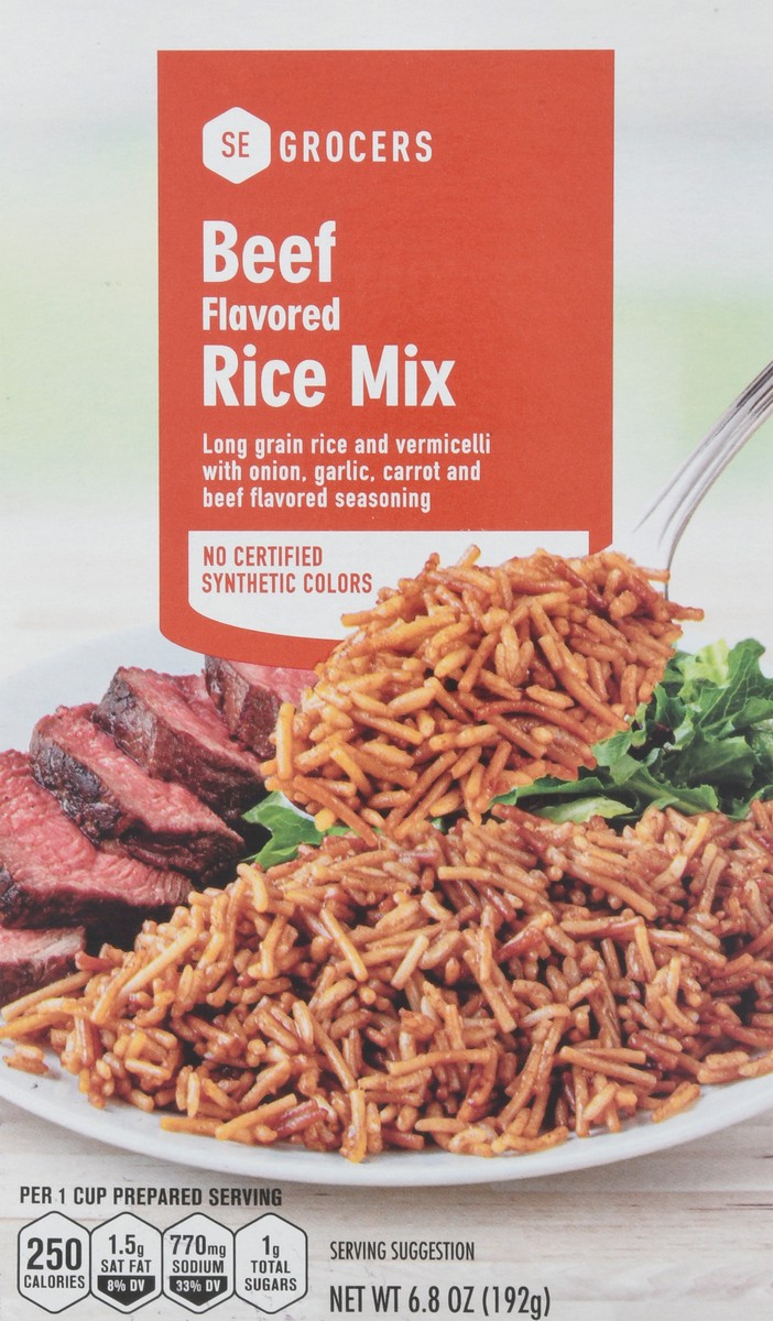 slide 2 of 11, Se Grocers Seasoned Rice Beef, 6.8 oz