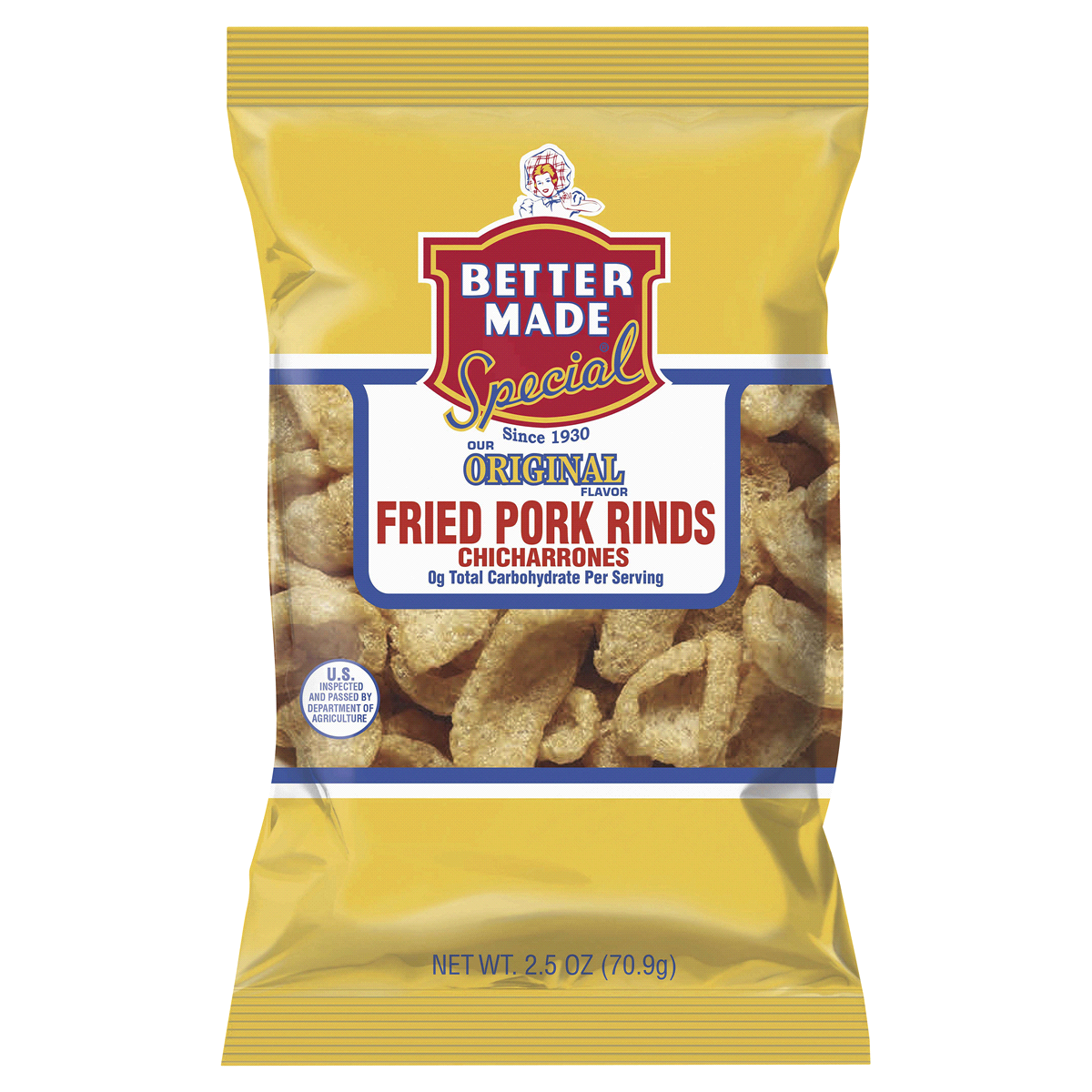 slide 1 of 5, Better Made Bettermade Pork Rinds Original Flavor, 2.5 oz