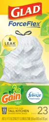 Glad ForceFlex 13 Gallon Drawstring Gain Original Scent Tall Kitchen Bags 23 ea