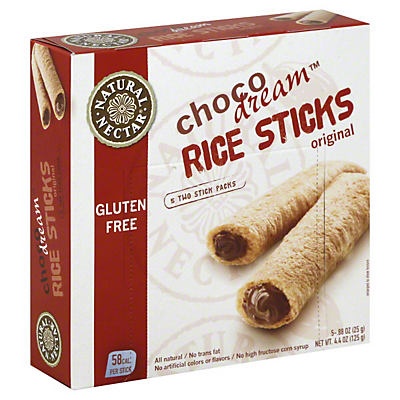 slide 1 of 1, Natural Nectar Chocolate Dream Original Rice Sticks, 4.4 oz