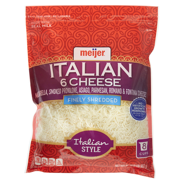 slide 1 of 1, Meijer Fancy Shredded Italian Cheese, 32 oz
