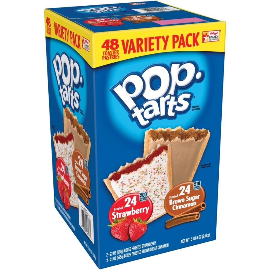 slide 2 of 2, Kellogg's Poptarts Strawberry & Brown Sugar Cinnamon 2-Pack Variety, 24 Count, 1 ct