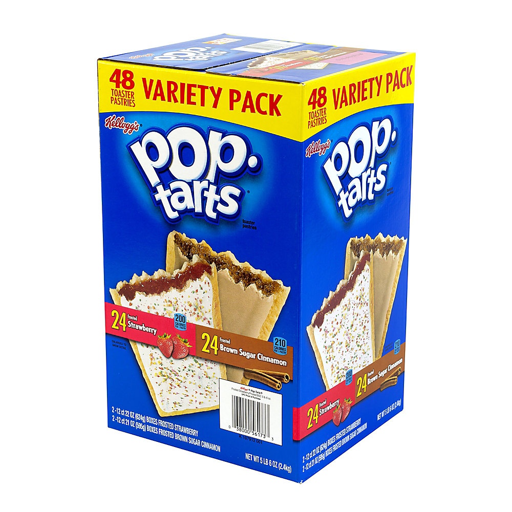 slide 1 of 2, Kellogg's Poptarts Strawberry & Brown Sugar Cinnamon 2-Pack Variety, 24 Count, 1 ct