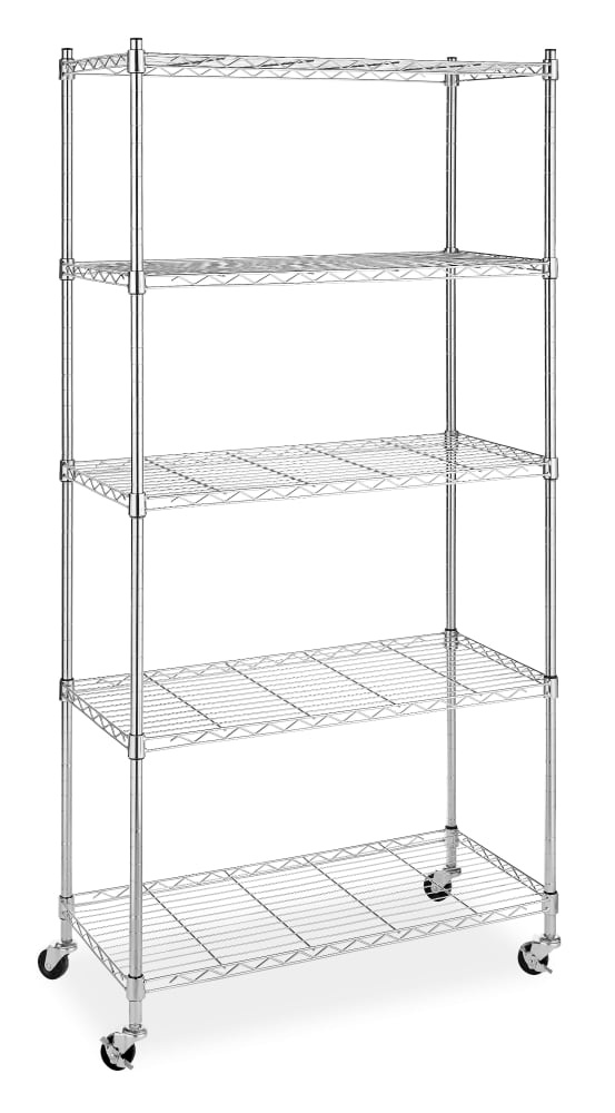 slide 1 of 1, Whitmor Supreme 5-Tier Cart - Chrome, 14.25 in x 30.13 in x 60.38 in