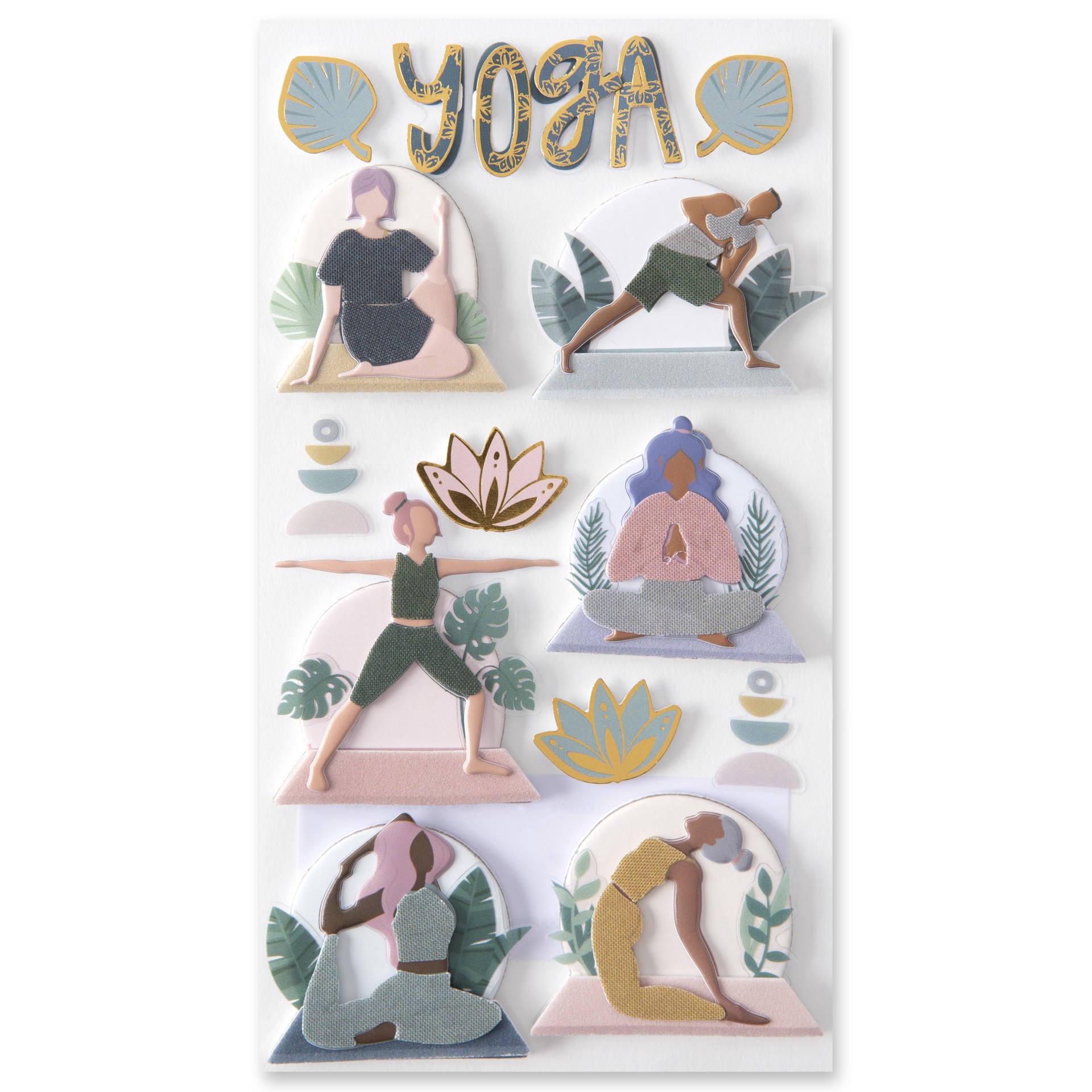 slide 2 of 5, Yoga Dimensional Stickers By Recollections, 3.88 in x 7.25 in