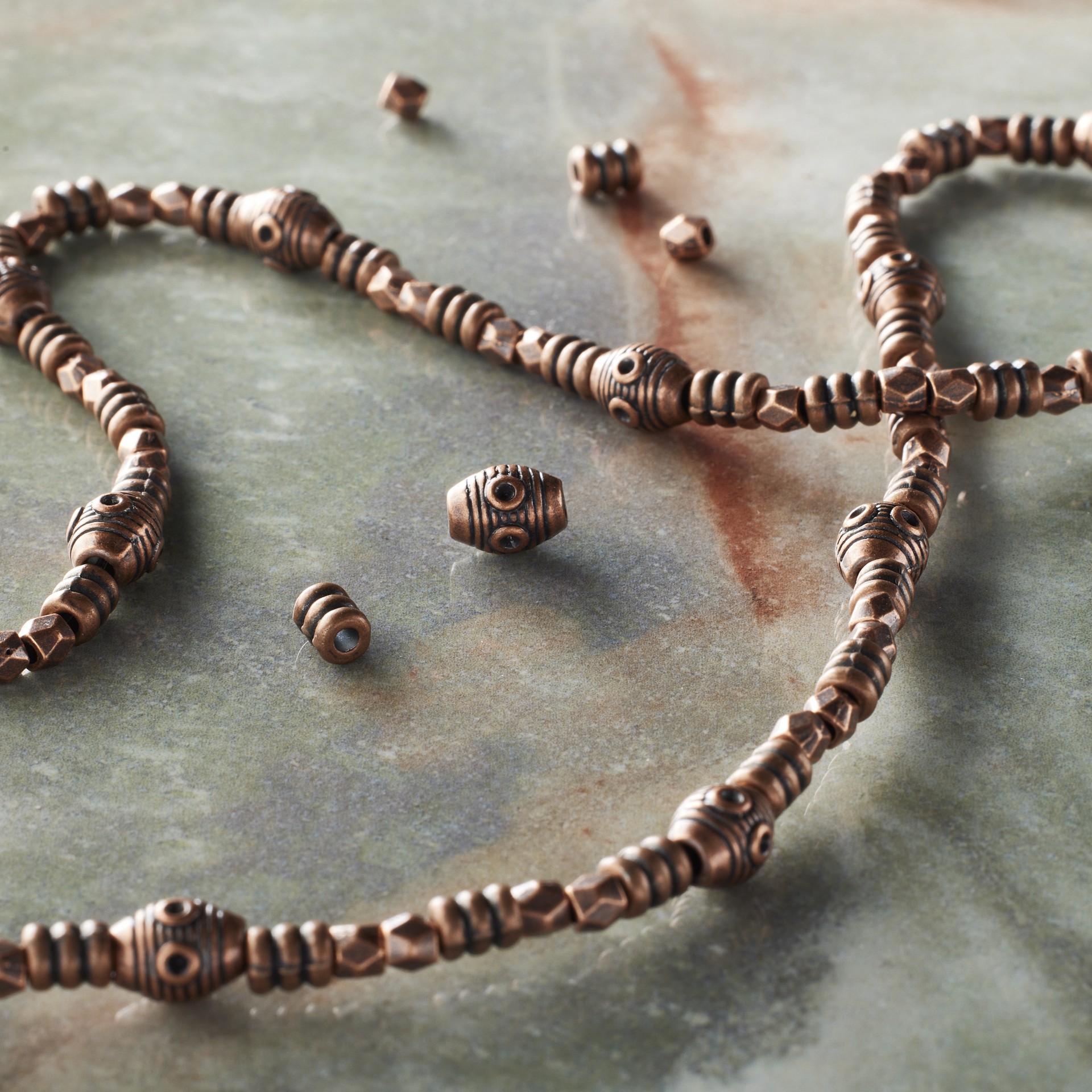 slide 3 of 3, Oxidized Copper Metal Mixed Beads By Bead Landing, 3mm-8mm