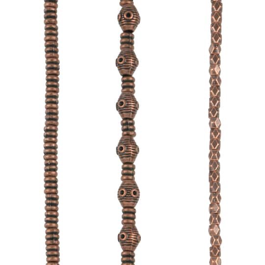 slide 1 of 3, Oxidized Copper Metal Mixed Beads By Bead Landing, 3mm-8mm