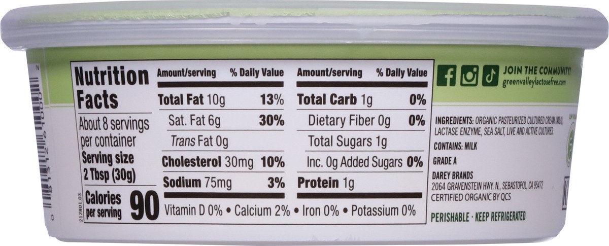 slide 9 of 9, Green Valley Creamery Lactose Free Organic Cream Cheese 8 oz, 8 oz