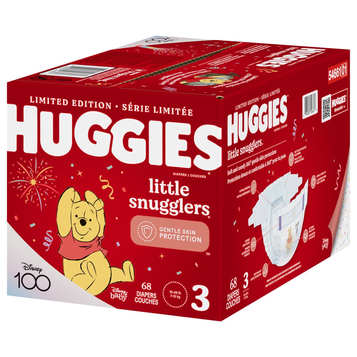 slide 6 of 9, Huggies Little Snugglers Baby Diapers, Size 3 (16-28 lbs), 68 Ct, 68 ct