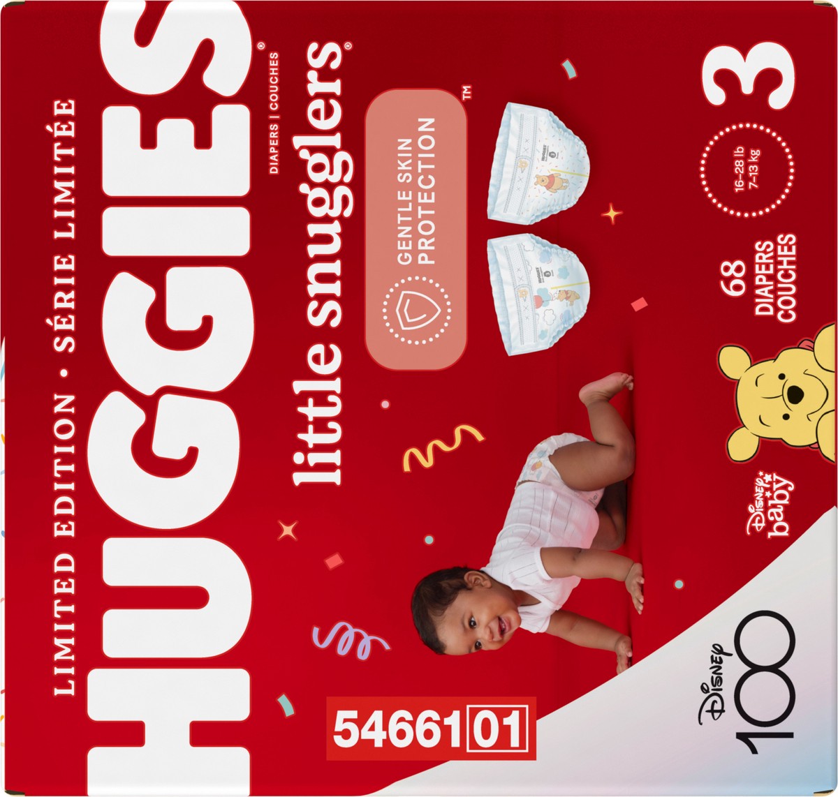 slide 7 of 9, Huggies Little Snugglers Baby Diapers, Size 3 (16-28 lbs), 68 Ct, 68 ct