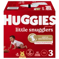 Huggies Little Snugglers Baby Diapers, Size 3 (16-28 lbs), 68 Ct