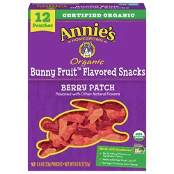 Annie's Organic Berry Patch Bunny Fruit Snacks, Gluten Free, 12 ct, 9.6 oz