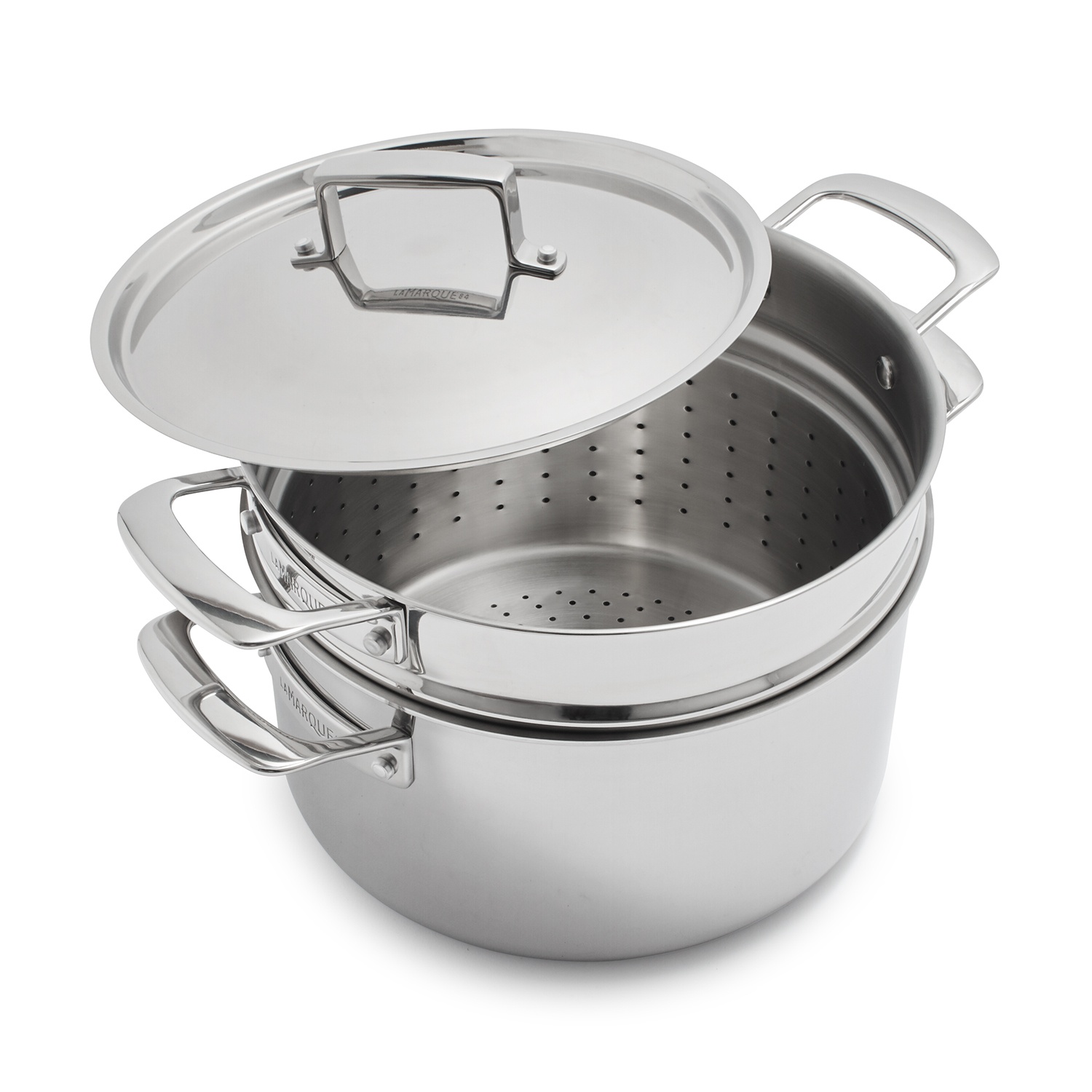 slide 1 of 1, La Marque 84 Stainless Steel Stockpot with Pasta Insert, 8 qt
